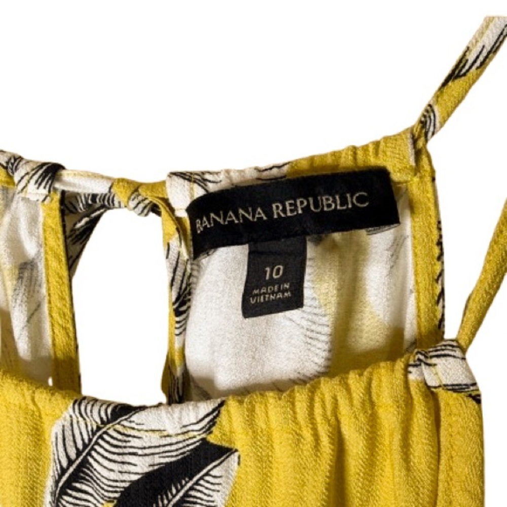 Banana Republic Floral Halter Tiered Maxi Dress Tropical Floral Yellow size 10 - Picture 4 of 9